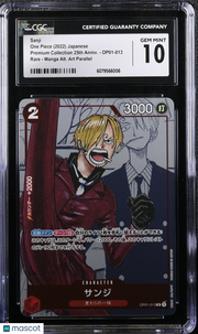 One Piece Premium Collection 25th Sanji Manga Alt. Art Japanese CGC 10 OP01-013