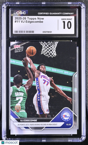 2025-26 Topps Now VJ Edgecombe Rookie #11 CGC 10 Philadelphia 76ers