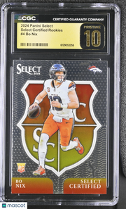 2024 Panini Select Bo Nix Select Certified Rookies #4 CGC 10 Denver Broncos
