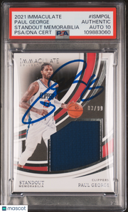 2021 Panini Immaculate Collection Paul George Auto Patch /99 PSA Authentic
