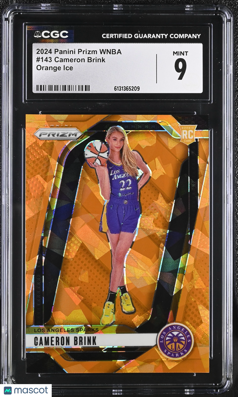 2024 Panini Prizm WNBA Cameron Brink Orange Ice Rookie #143 CGC 9 Sparks