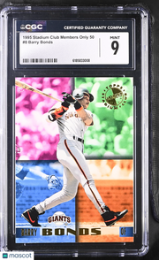 1995 Stadium Club Members Only 50 Barry Bonds #8 CGC 9 San Francisco Giants