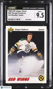 1991-92 Upper Deck Sergei Fedorov All-Rookie Team Rookie #40 CGC 9.5 Red Wings