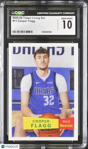 2025-26 Topps Living Set Cooper Flagg Rookie #11 CGC 10 Dallas Mavericks