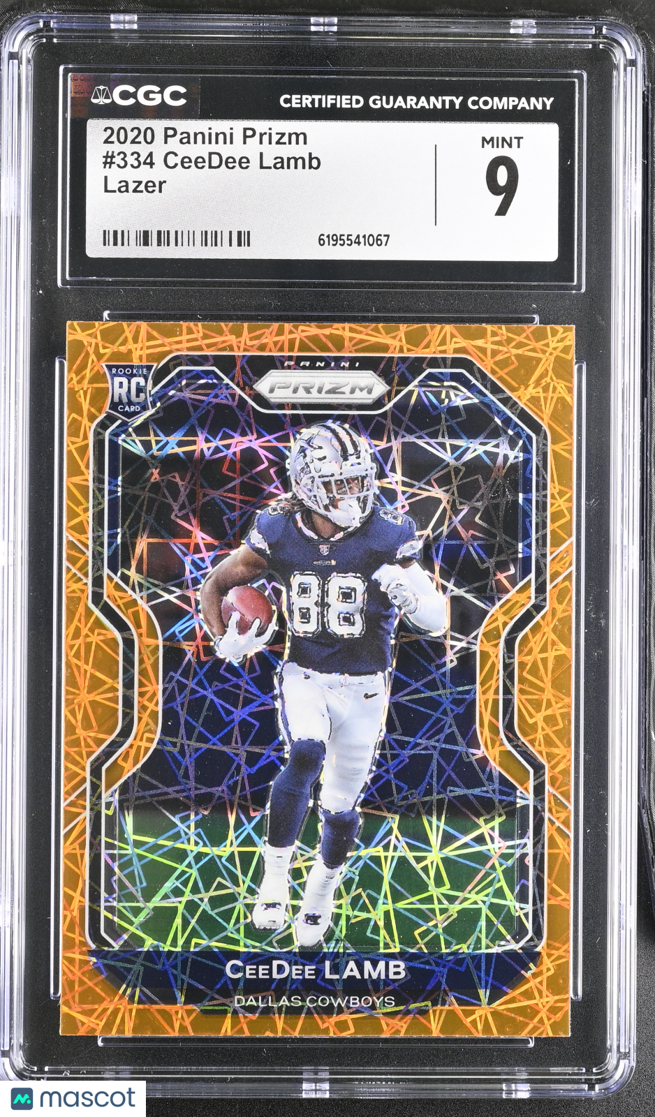 2020 Panini Prizm CeeDee Lamb Lazer Rookie #334 CGC 9 Dallas Cowboys