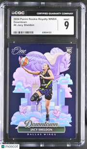2024 Panini Rookie Royalty WNBA Jacy Sheldon Rookie Downtown #6 CGC 9 Wings