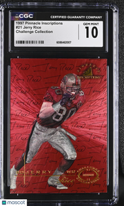 1997 Pinnacle Inscriptions Jerry Rice Challenge Collection #21 CGC 10 49ers