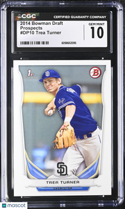 2014 Bowman Draft Trea Turner Rookie Prospects #DP10 CGC 10 San Diego Padres