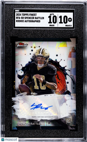 2024 Topps Finest Spencer Rattler Rookie Autograph #RFA-SR SGC 10 Saints