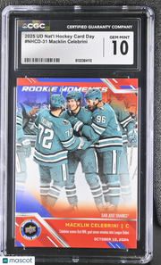 2025 UD Nat'l Hockey Card Day Macklin Celebrini #NHCD-31 CGC 10 San Jose Sharks