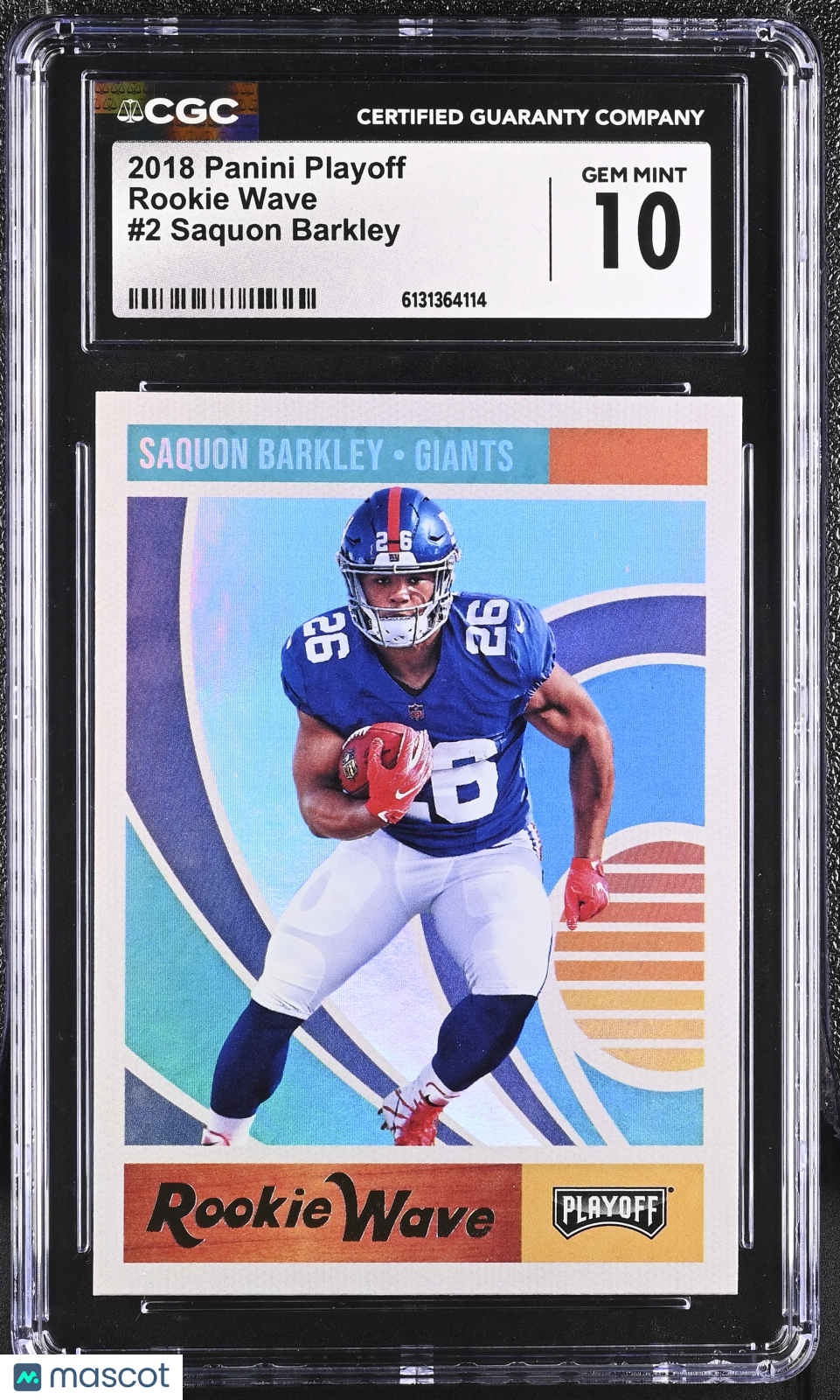 2018 Panini Playoff Saquon Barkley Rookie Wave #2 CGC 10 New York Giants