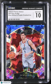 2020-21 Select Deni Avdija Blue White Purple Cracked Ice Rookie 69 CGC 10 Wizard