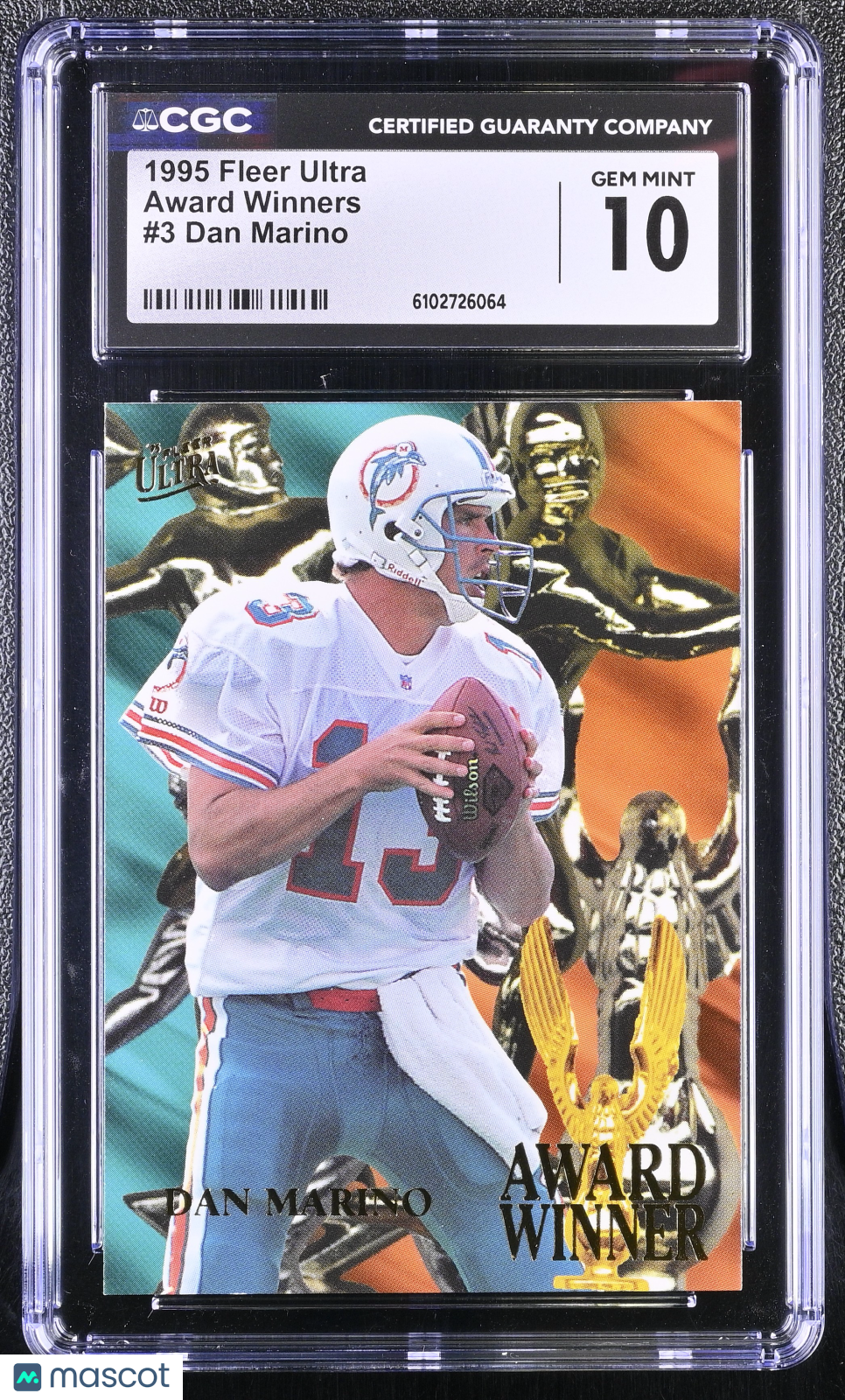 1995 Fleer Ultra Dan Marino Award Winners #3 CGC 10 Miami Dolphins