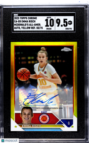 2023 Topps Chrome Mcdonald Emma Risch Auto Yellow /75 Rookie SGC 9.5 Notre Dame