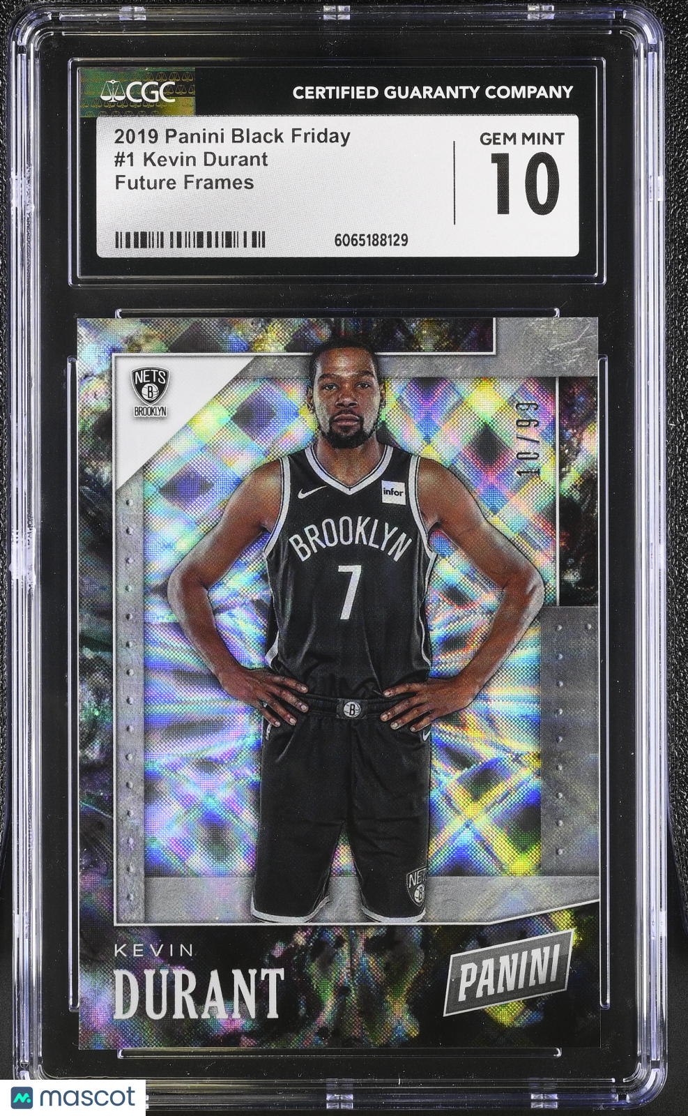 2019 Panini Black Friday Kevin Durant Future Frames /99 #1 CGC 10 Brooklyn Nets