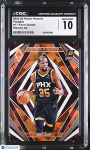 2023-24 Panini Phoenix Kevin Durant Maroon Ice /275 Paragon #17 CGC 10 Suns
