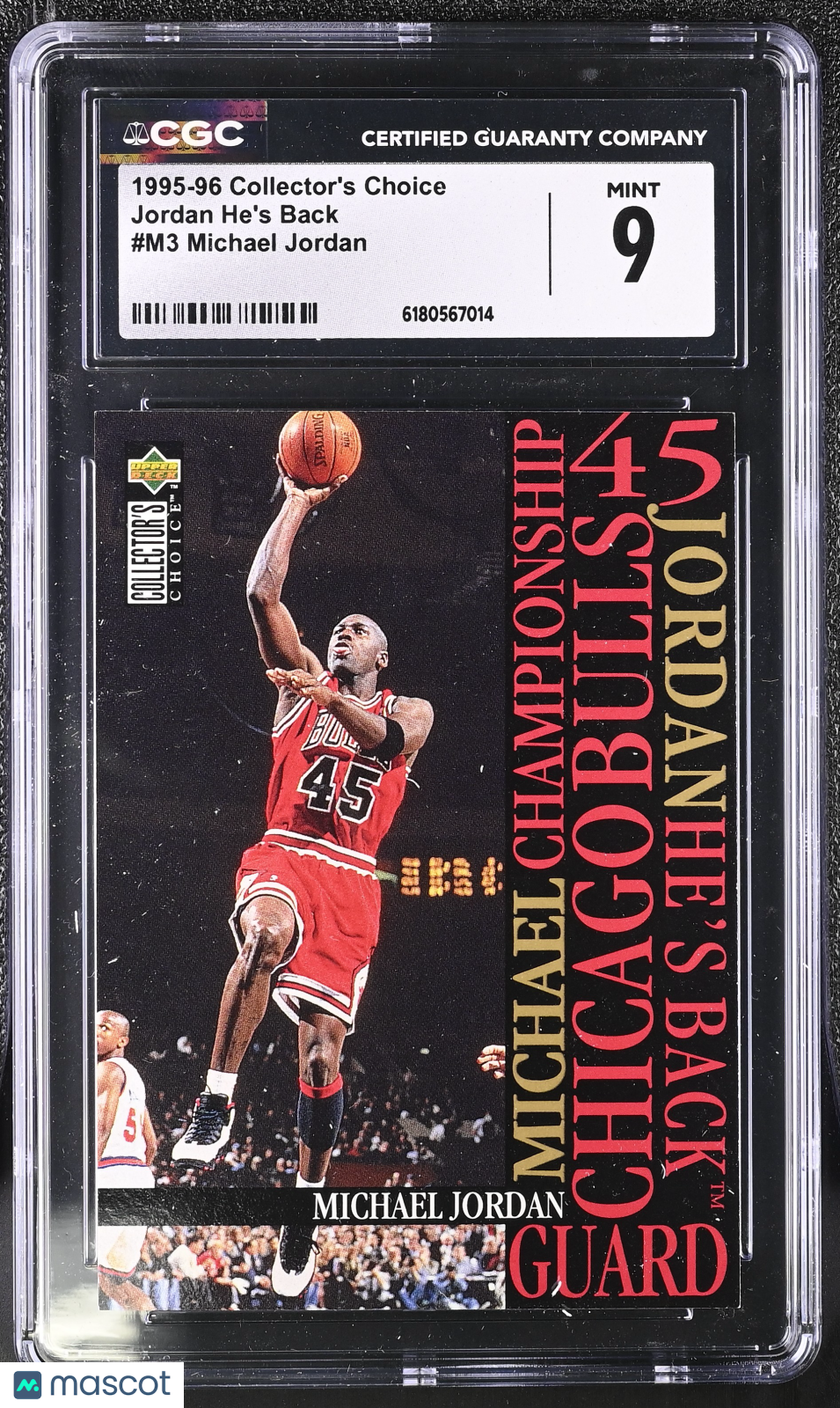 1995-96 Collector's Choice Michael Jordan Jordan He's Back #M3 CGC 9 Bulls
