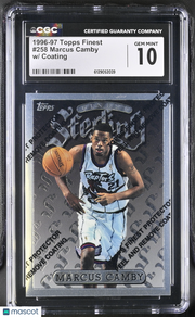 1996-97 Topps Finest Marcus Camby w/ Coating #258 CGC 10 Toronto Raptors