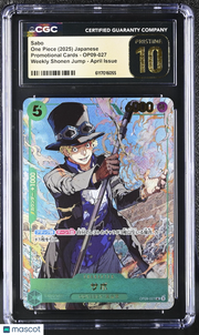 One Piece Promotional Sabo Weekly Shonen Jump Japanese CGC 10 OP09-027 Pristine