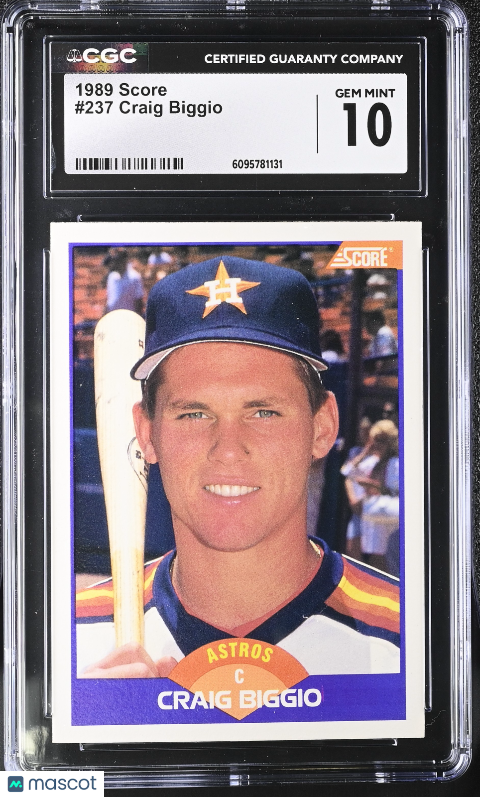 1989 Score Craig Biggio Rookie #237 CGC 10 Houston Astros