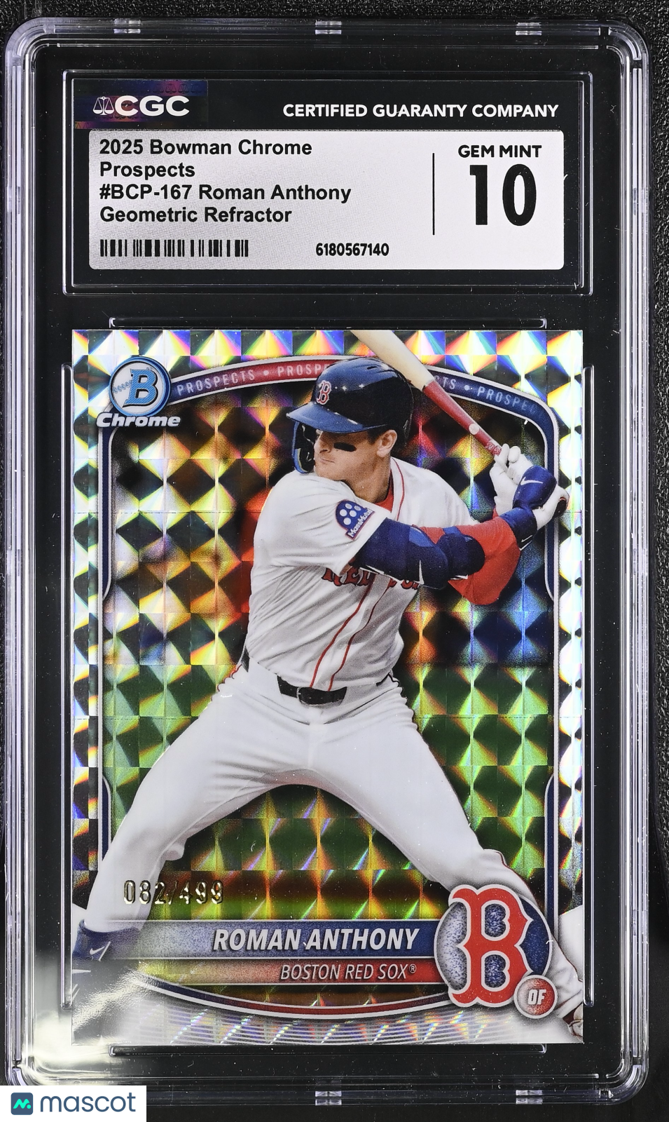 2025 Bowman Chrome Roman Anthony Geometric Refractor /499 #BCP-167 CGC 10