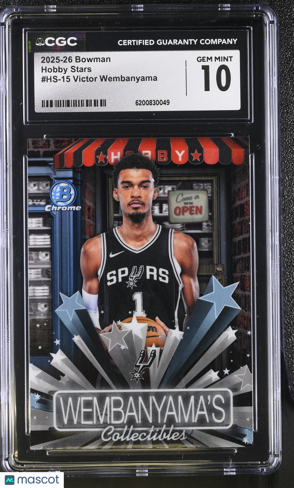 2025-26 Bowman Victor Wembanyama Hobby Stars #HS-15 CGC 10 San Antonio Spurs