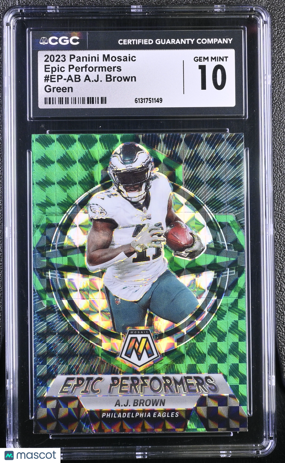 2023 Panini Mosaic A.J. Brown Green Epic Performers #EP-AB CGC 10