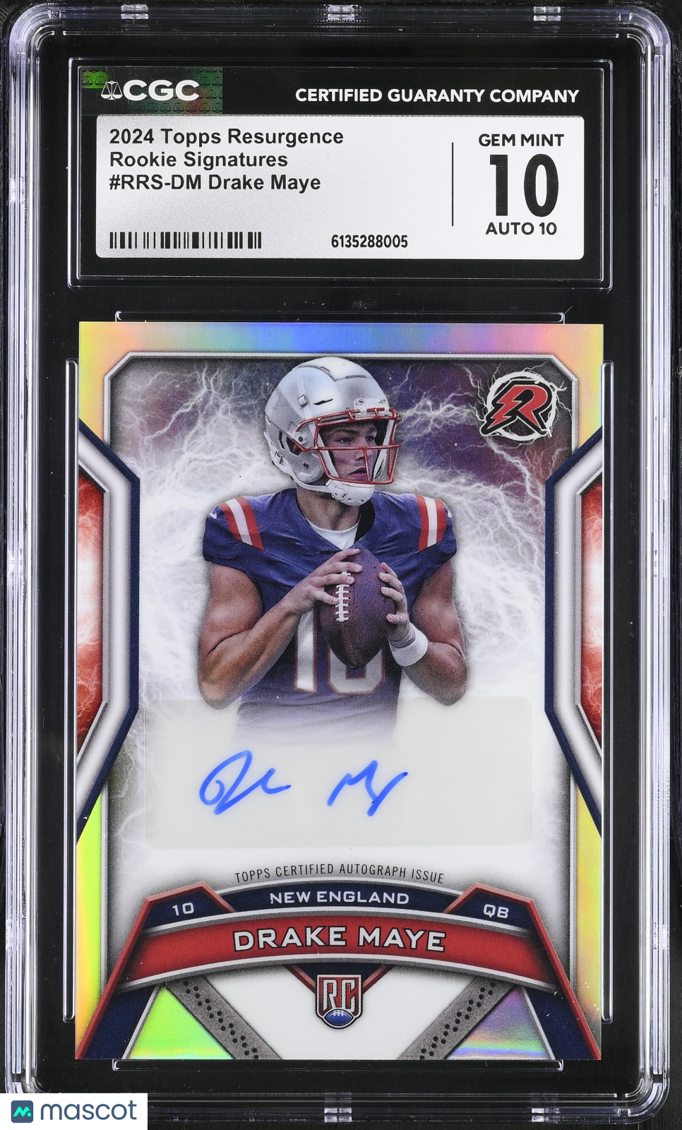 2024 Topps Resurgence Drake Maye Rookie Signatures #RRS-DM CGC 10 Patriots