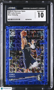 2020-21 Donruss Optic Luka Doncic Blue Velocity #86 CGC 10 Dallas Mavericks