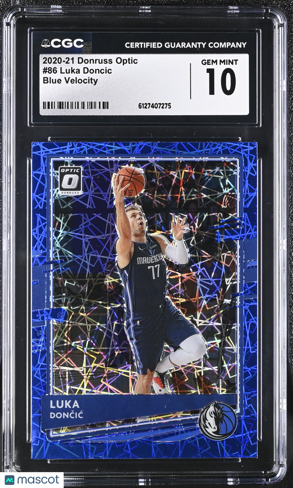 2020-21 Donruss Optic Luka Doncic Blue Velocity #86 CGC 10 Dallas Mavericks