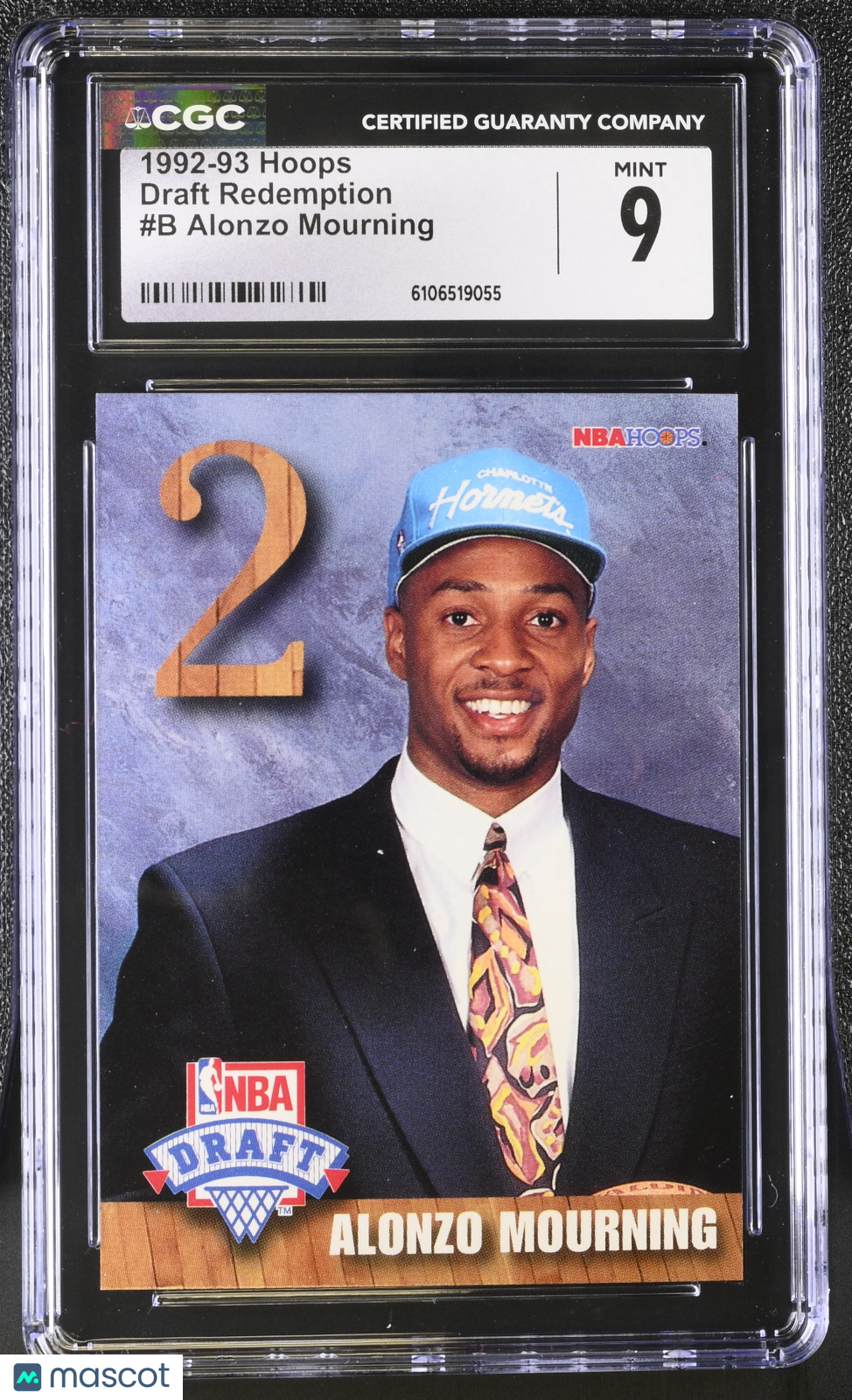 1992-93 Hoops Alonzo Mourning Rookie Draft Redemption #B CGC 9 Charlotte Hornets