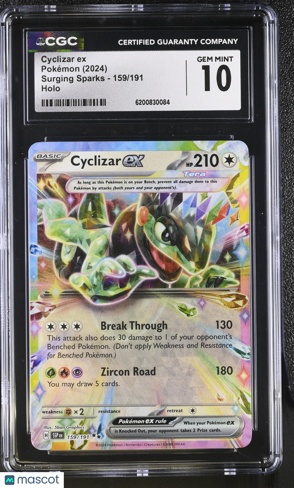 2024 Pokemon Surging Sparks Cyclizar ex Holo CGC 10 #159/191