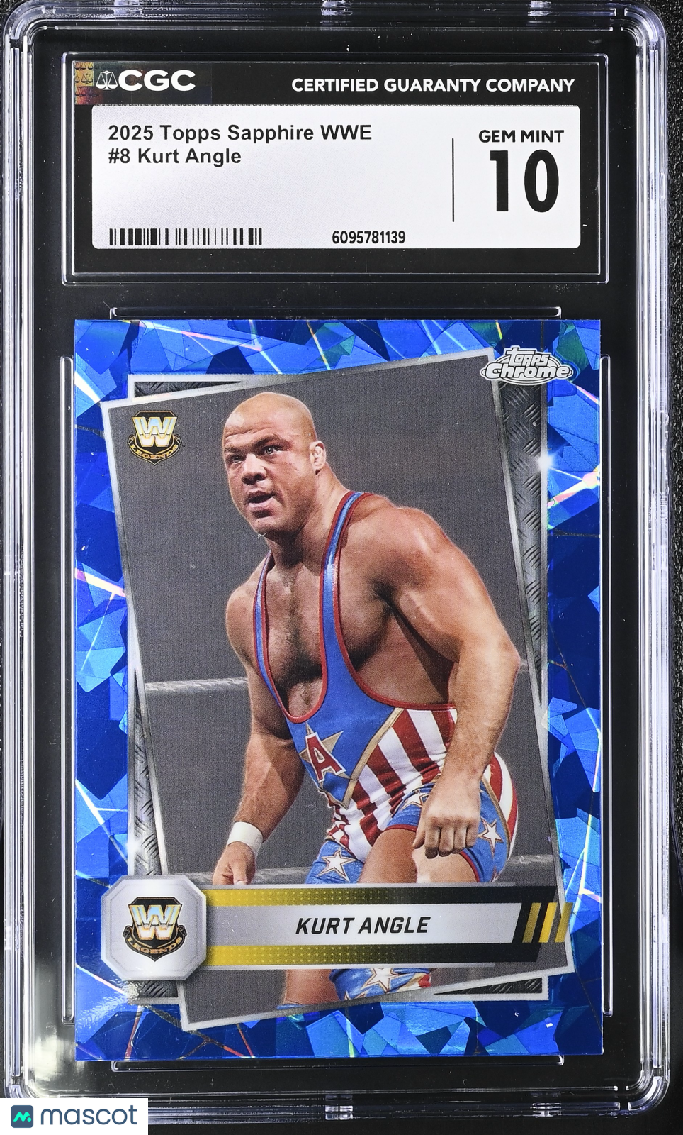 2025 Topps Sapphire WWE Kurt Angle #8 CGC 10