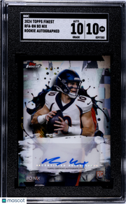 2024 Topps Finest Bo Nix Rookie Autograph #RFA-BN SGC 10 Denver Broncos