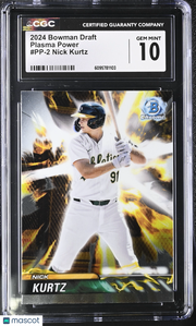 2024 Bowman Draft Nick Kurtz Rookie Plasma Power #PP-2 CGC 10 Oakland Athletics
