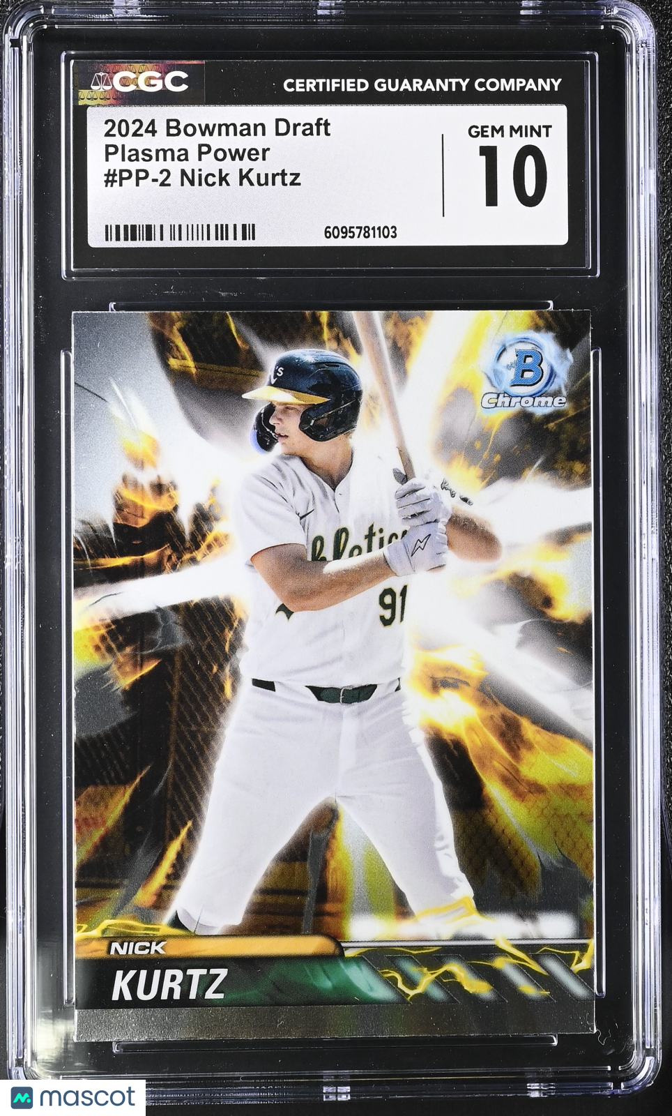 2024 Bowman Draft Nick Kurtz Rookie Plasma Power #PP-2 CGC 10 Oakland Athletics