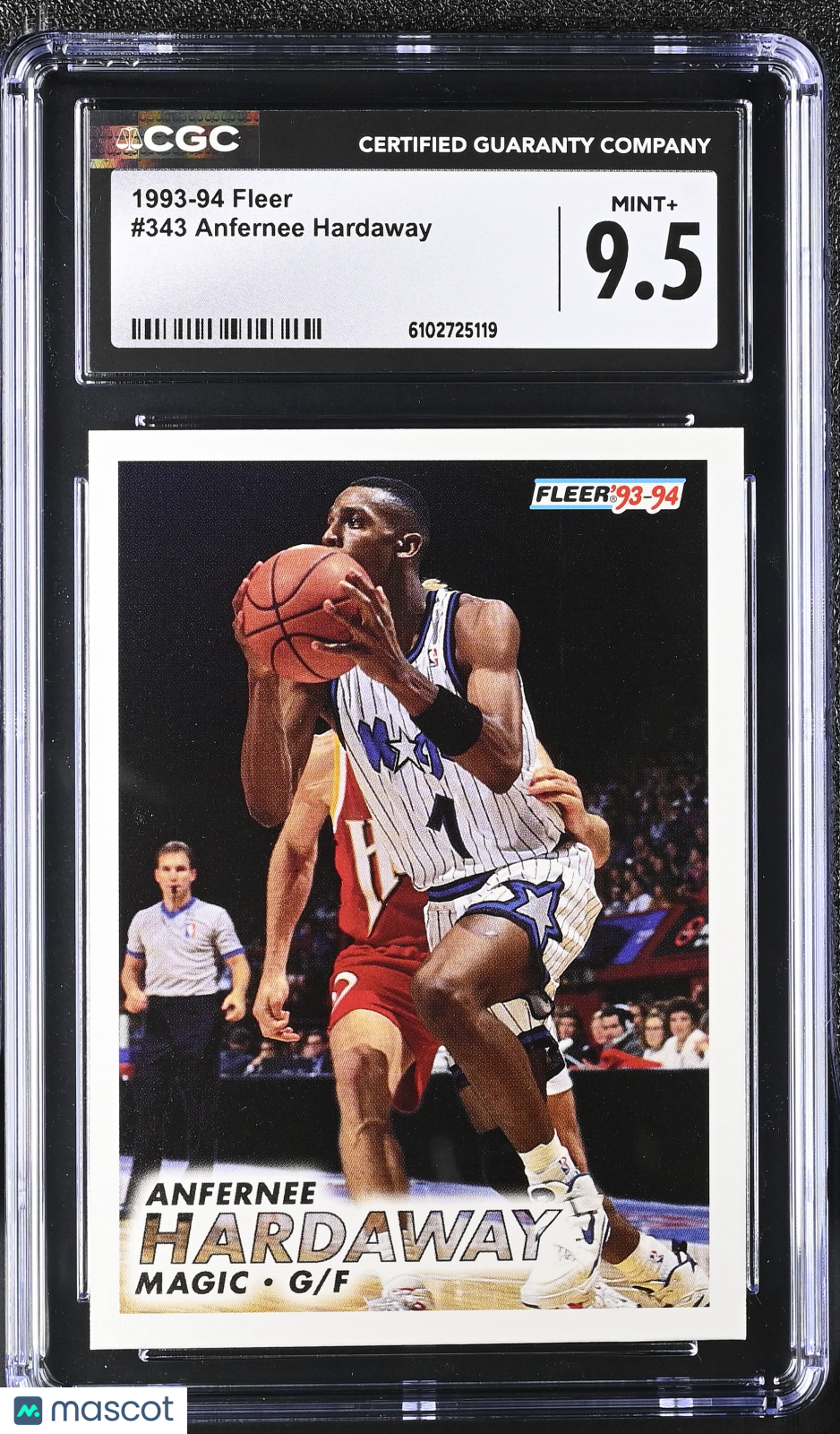 1993-94 Fleer Anfernee Hardaway Rookie #343 CGC 9.5 Orlando Magic