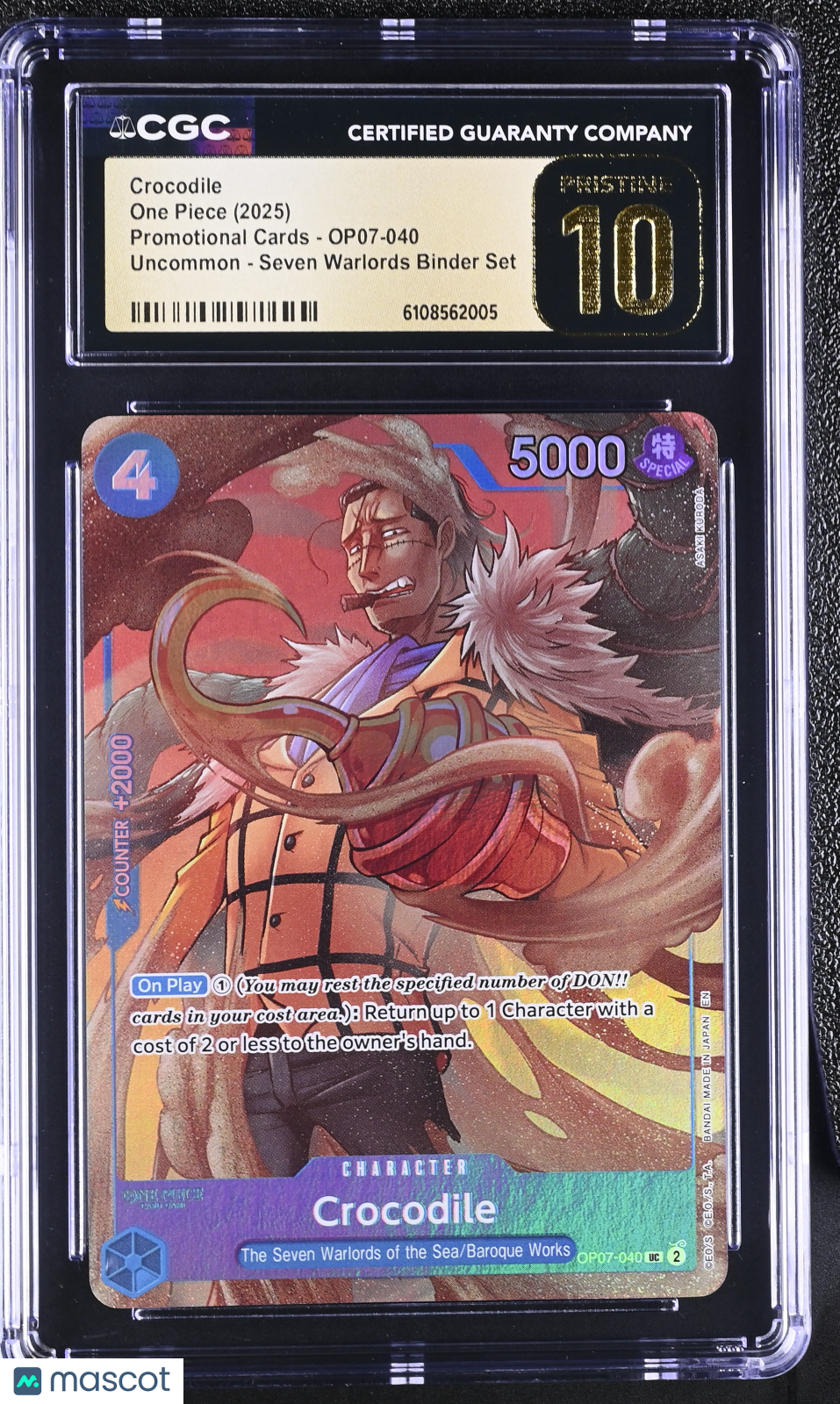 2025 One Piece Seven Warlords Binder Set Crocodile CGC 10 #OP07-040