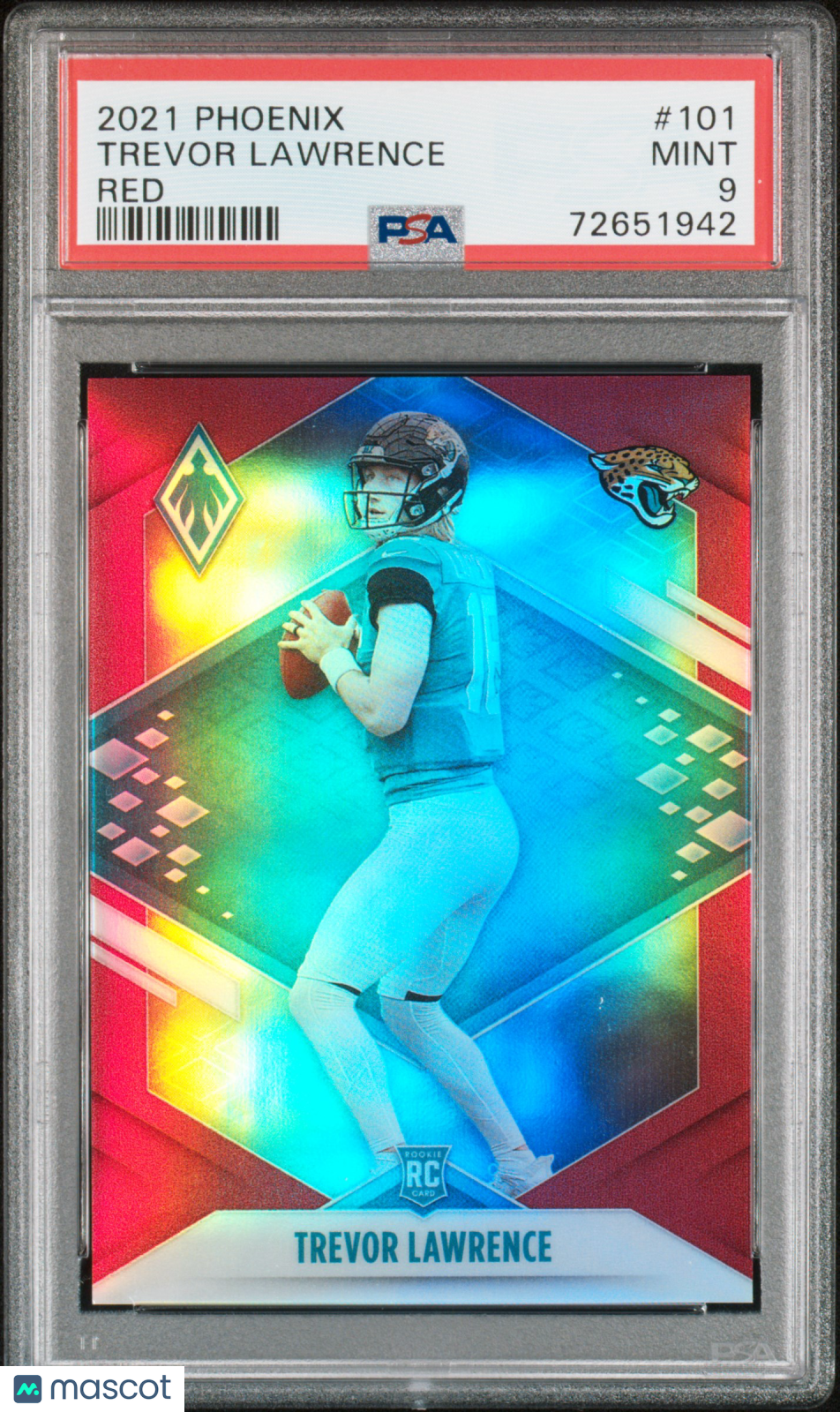 2021 Panini Phoenix Trevor Lawrence Red /250 Rookie #101 PSA 9 Jaguars
