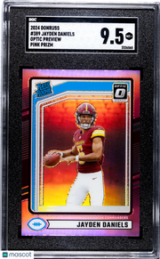 2024 Donruss Jayden Daniels Optic Preview Pink Rookie #389 SGC 9.5 Commanders