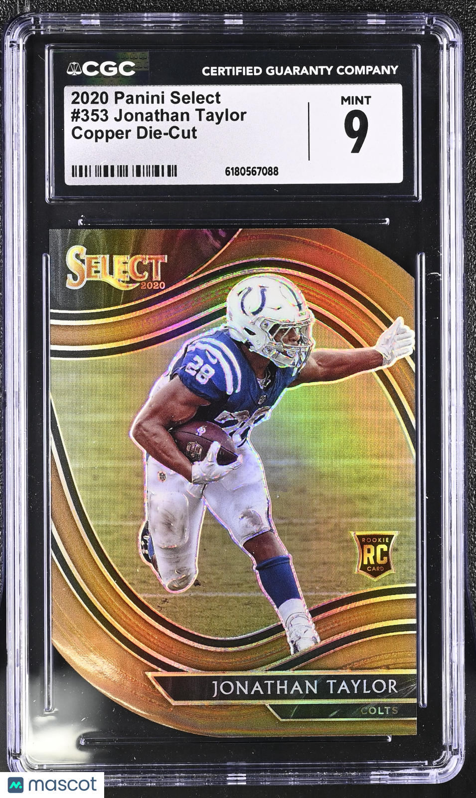 2020 Panini Select Jonathan Taylor Copper Die-Cut /355 Rookie #353 CGC 9 Colts