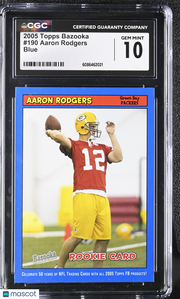 2005 Topps Bazooka Aaron Rodgers Blue Rookie #190 CGC 10 Green Bay Packers