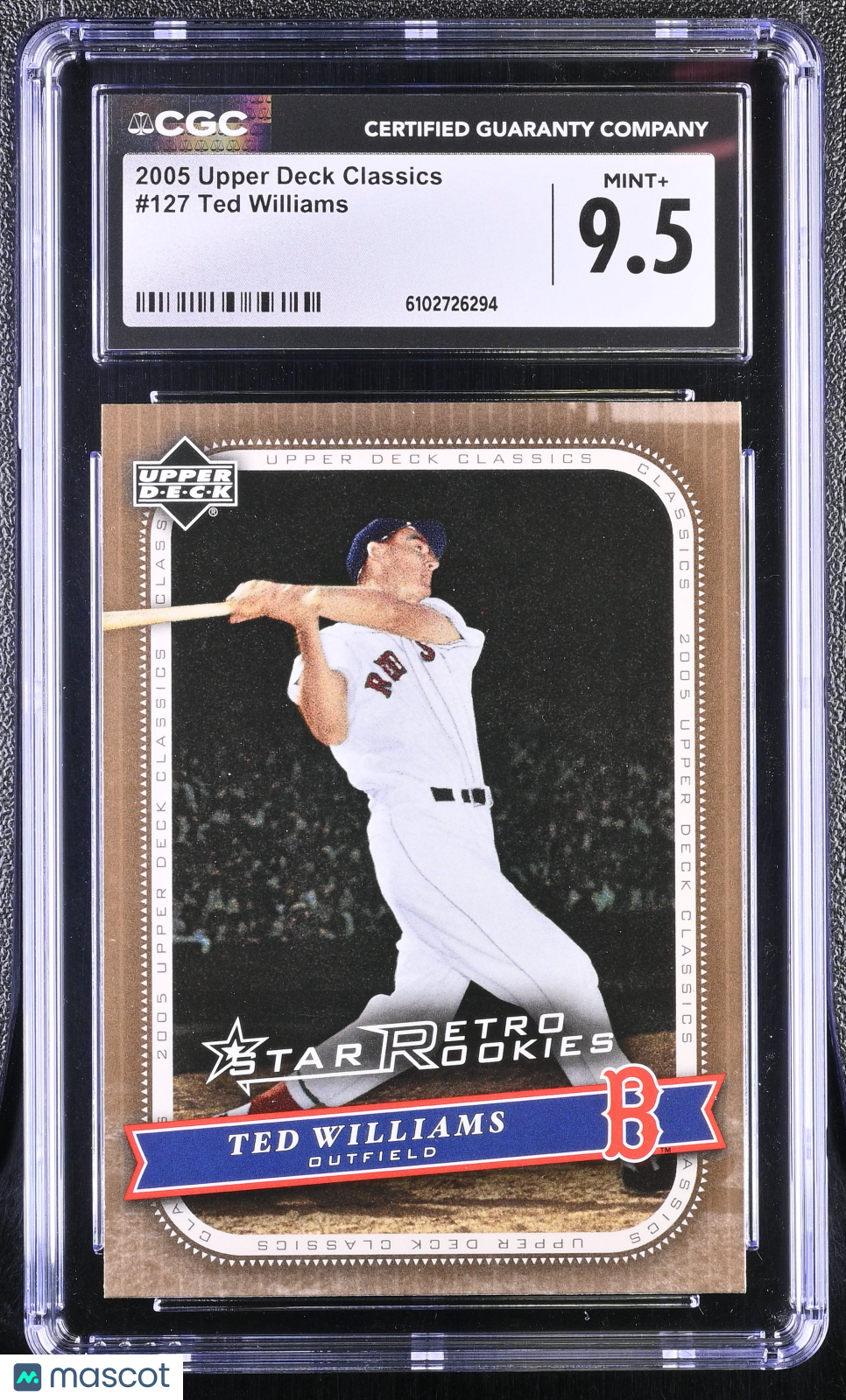 2005 Upper Deck Classics Ted Williams #127 CGC 9.5 Boston Red Sox
