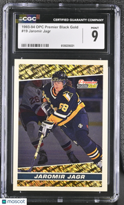 1993-94 Opc Premier Black Gold Jaromir Jagr #19 CGC 9