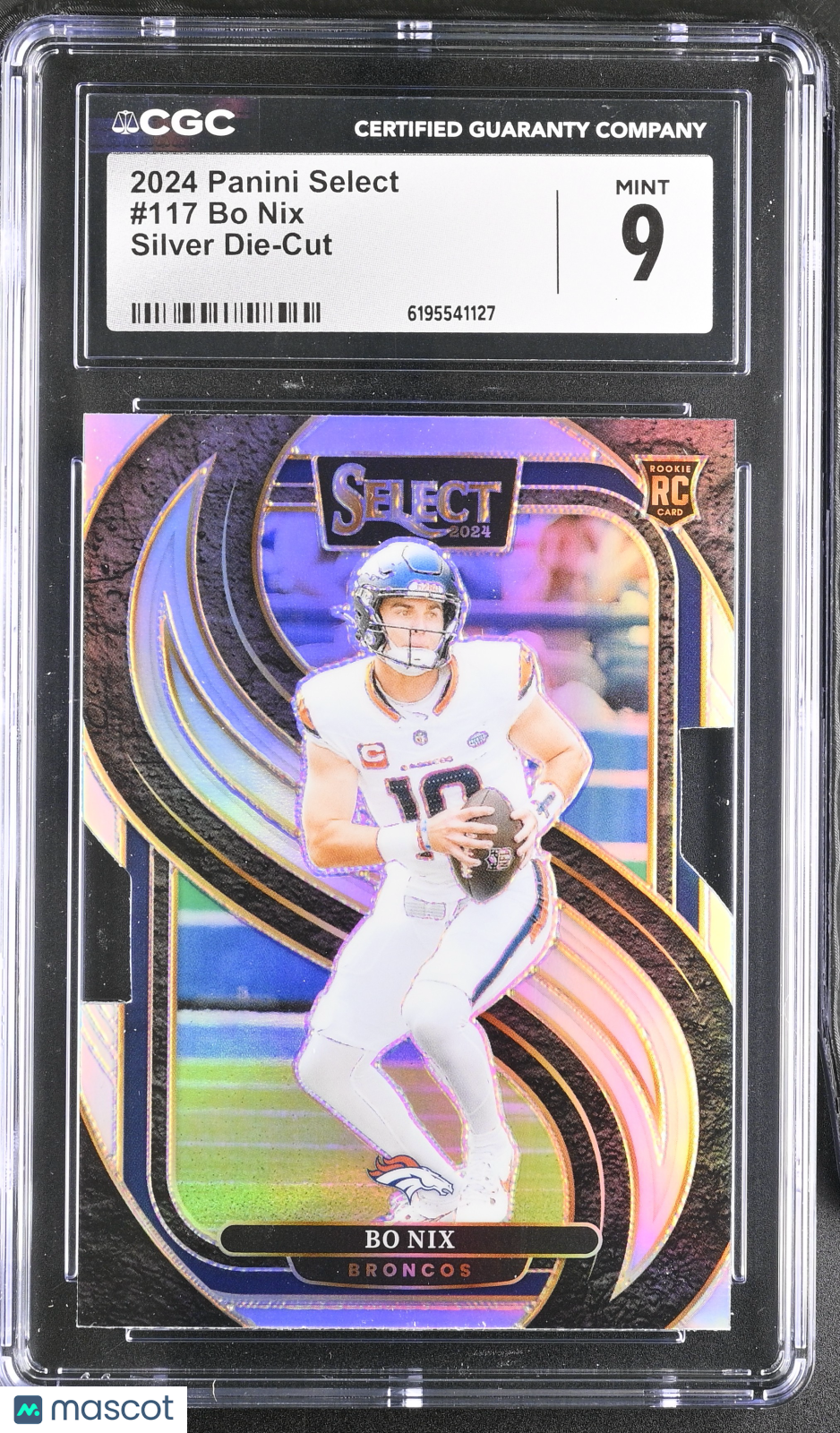 2024 Panini Select Bo Nix Silver Die-Cut Rookie #117 CGC 9 Denver Broncos