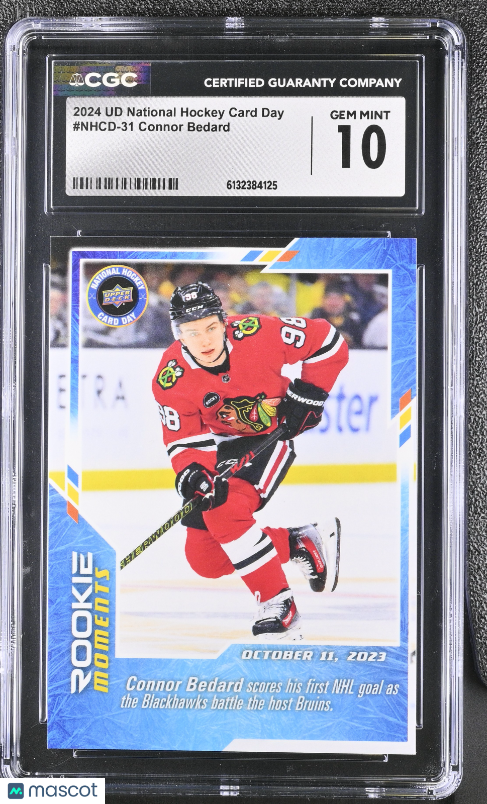2024 UD Nat'l Hockey Card Day Connor Bedard Rookie #NHCD-31 CGC 10 Blackhawks