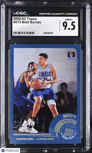 2002-03 Topps Matt Barnes Rookie #213 CGC 9.5 Cleveland Cavaliers