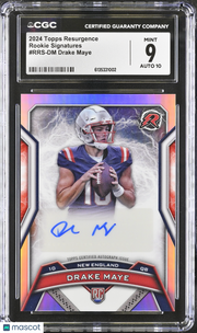 2024 Topps Resurgence Drake Maye Rookie Signatures #RRS-DM CGC 9 Patriots