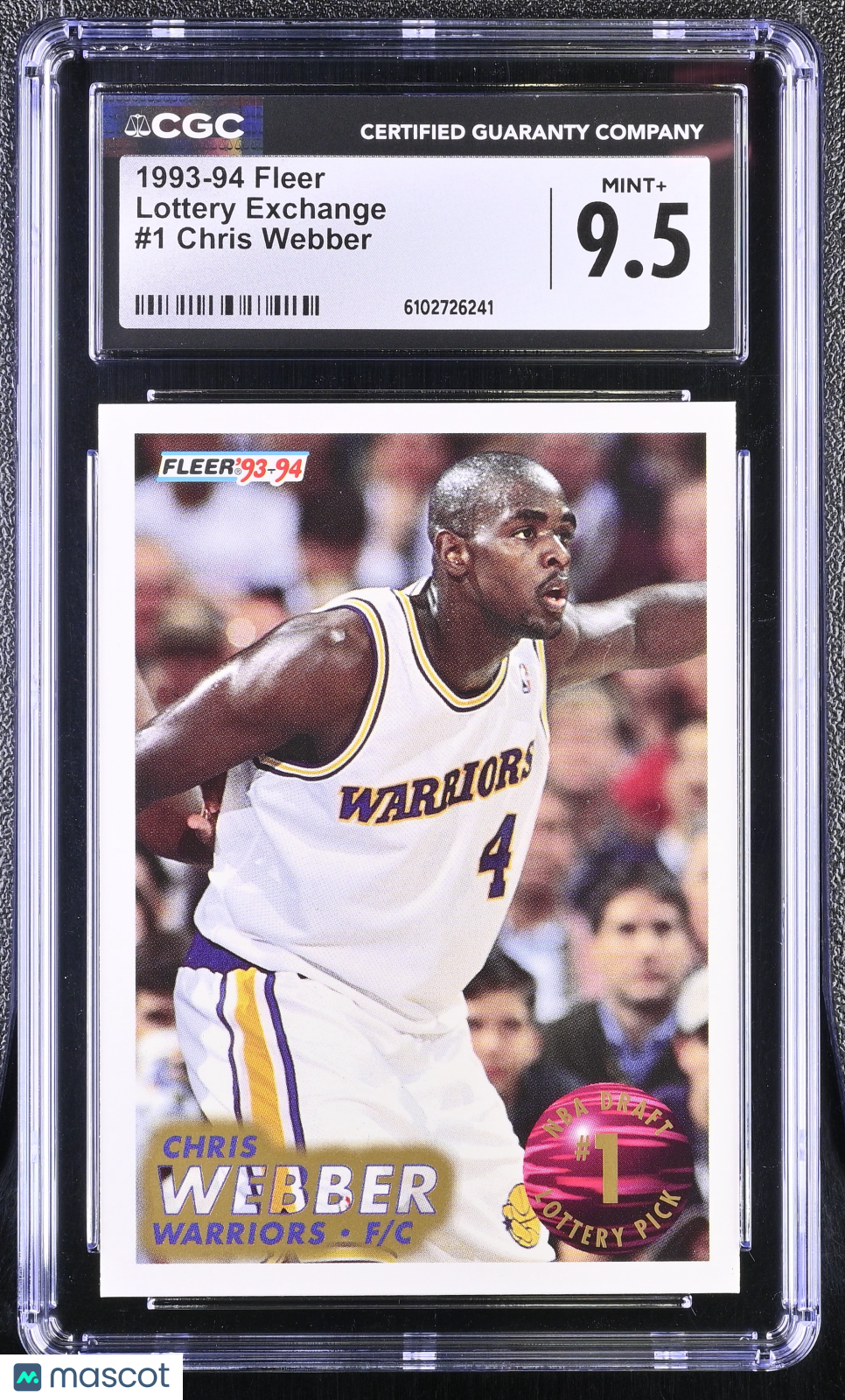 1993-94 Fleer Chris Webber Rookie Lottery Exchange #1 CGC 9.5 Warriors
