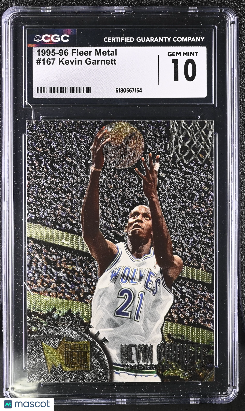 1995-96 Fleer Metal Kevin Garnett Rookie #167 CGC 10 Minnesota Timberwolves